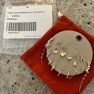 gold Lucky Icons earring set Urban Outfitters